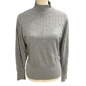 Banana Republic Factory Angora Mock Turtle Sweater Sz L / XL Grey